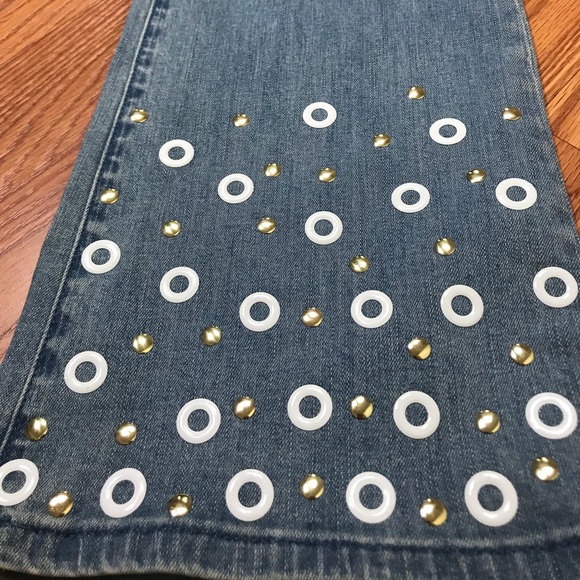 🌸Sale🌸 Michael Kors Jeans Embl Izzy Cropped Flare Slim Women's JS99CPL6TW - Picture 7 of 8